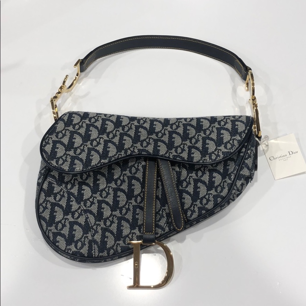 Christian Dior denim saddle bag. Vintage